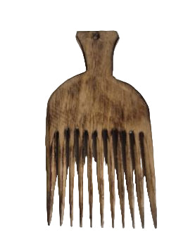 Wooden comb on a white background